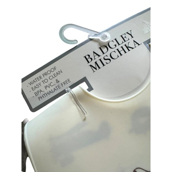 (2) Badgley Mischka Waterproof Silicone Baby Bibs W/ Aeroplane Design BPA-Free E - Picture 2 of 2